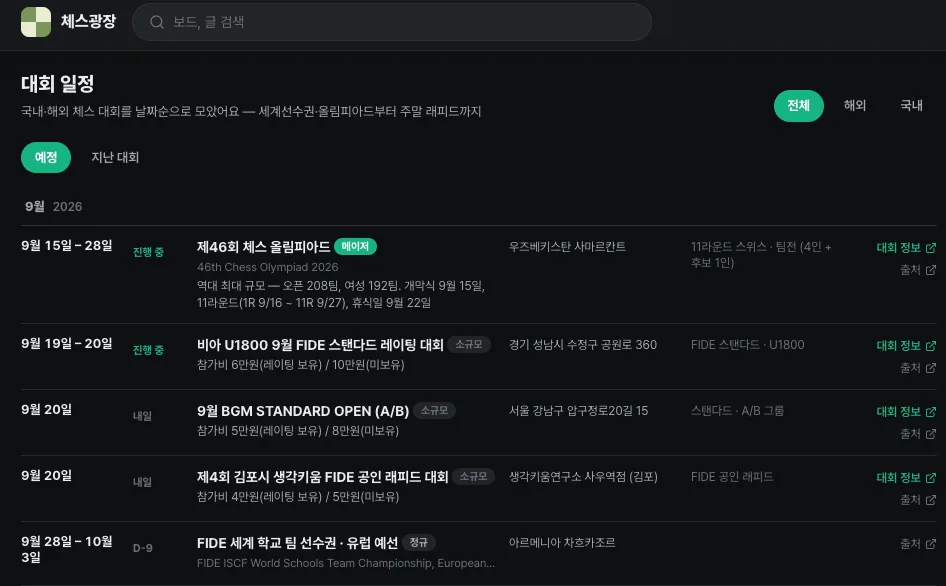 대회 일정, 오프닝 설명서, 기보 올리기 등등 .. 많은 기능 있습니다